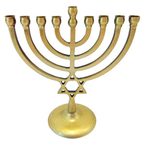 Candelabro de metal dorado