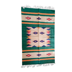 Tapete textil verde rombos
