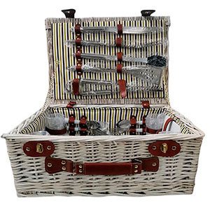 Canasta/picnic p/4 de rattan