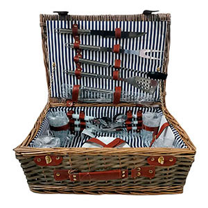 Canasta/picnic p/4 de rattan