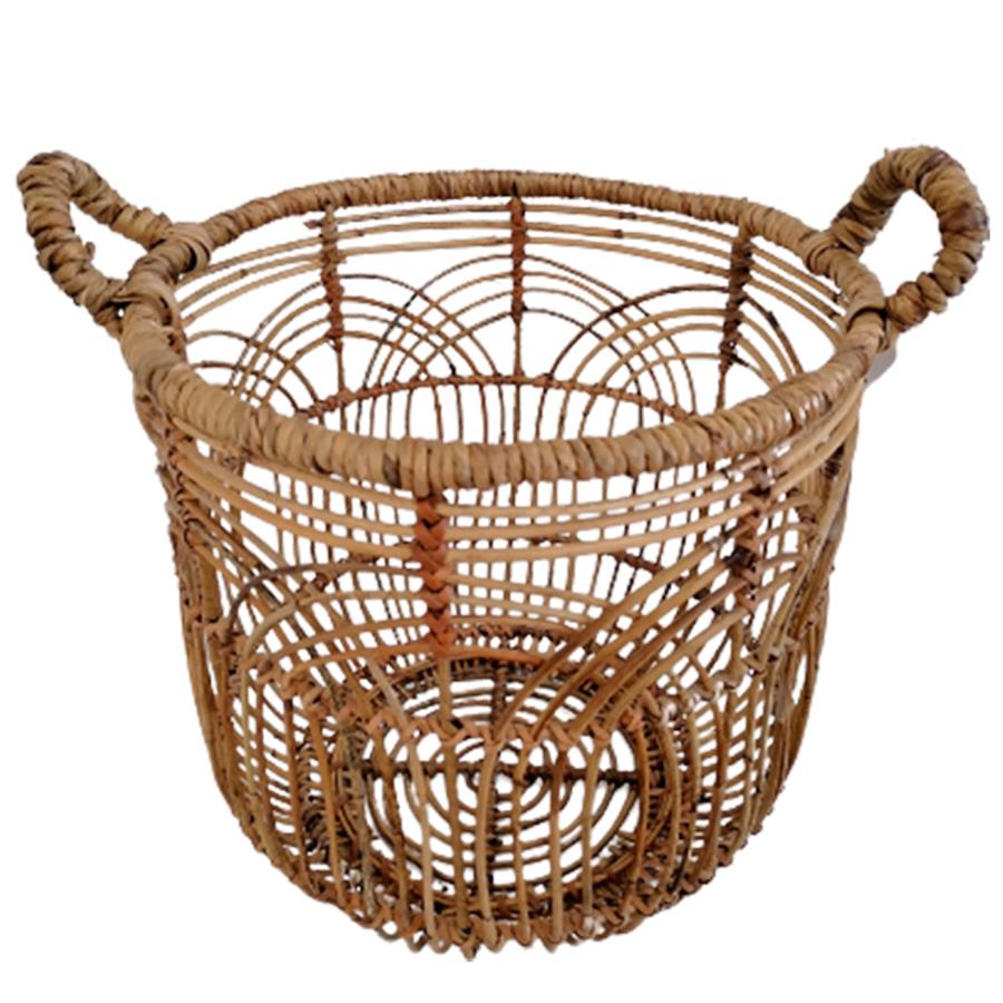 Cesto redondo de rattan - Galerías el Triunfo - 038172479019
