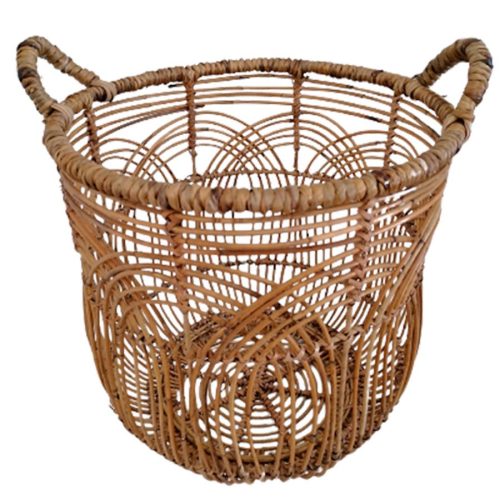 Cesto redondo de rattan