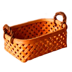 Canasta rectangular tejida natural