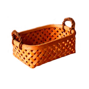 Canasta rectangular calada tejida