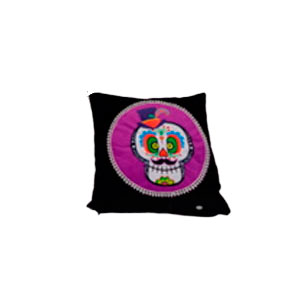 Almohada negra con estampado