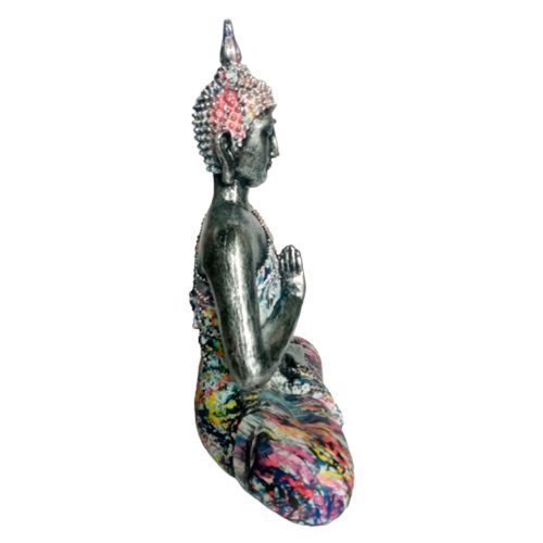 Buda plateado con traje