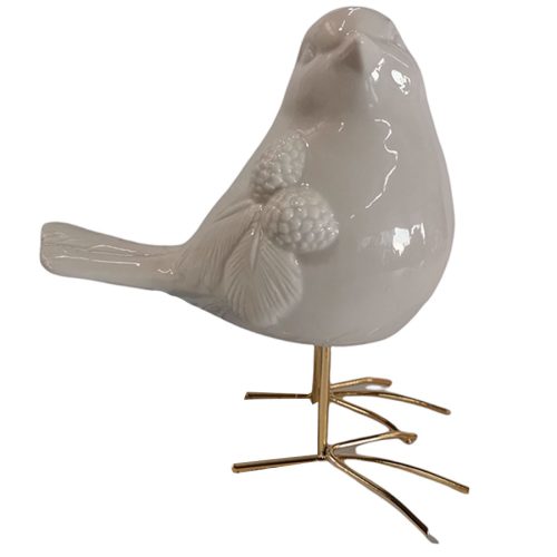 Pájaro de porcelana blanco