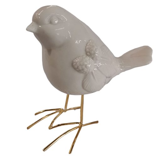 Pájaro de porcelana blanco