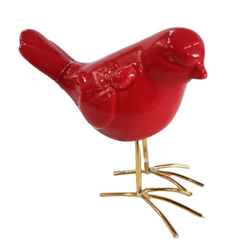 Pájaro de porcelana rojo
