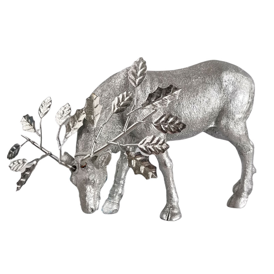 Venado de poliresina plateado - Galerías el Triunfo - 044071821371