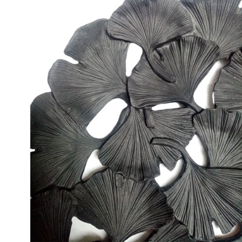 Charola diseño hojas negras