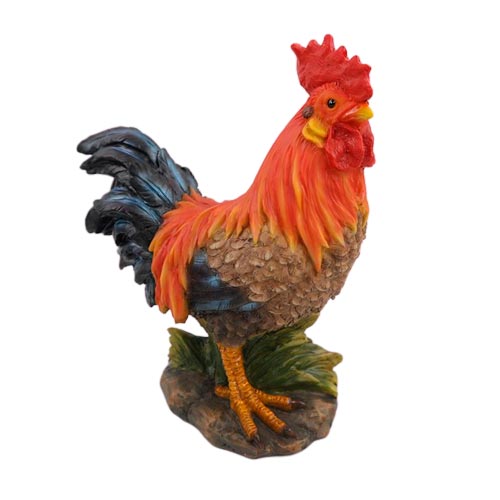 Gallo rojo de polyresina