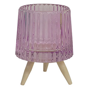 Candelabro de cristal lila