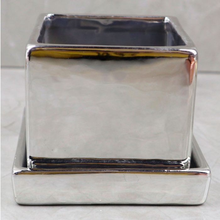 Maceta cuadrada de porcelana - Galerías el Triunfo - 049072578076