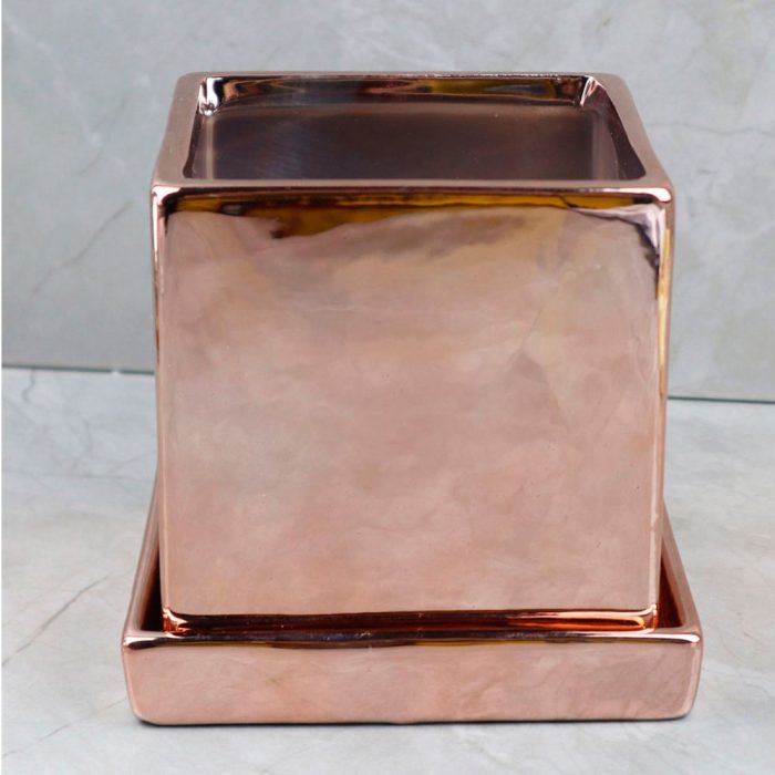 Maceta cuadrada de porcelana - Galerías el Triunfo - 049072578079