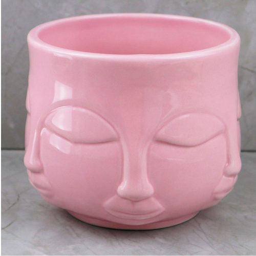 Maceta de porcelana rosa