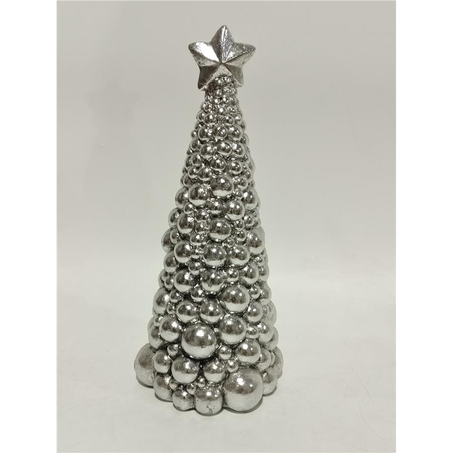 Árbol de poliresina plateado - Galerías el Triunfo - 049072778416