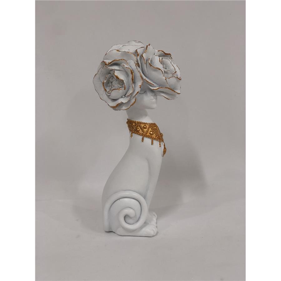 Gato de resina blanco