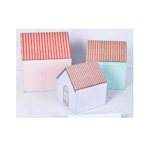 Juego de 3 cajas diseño casa con tejado