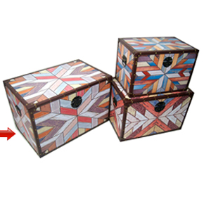 Baúl de madera estampado