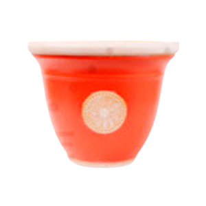Maceta de plástico naranja