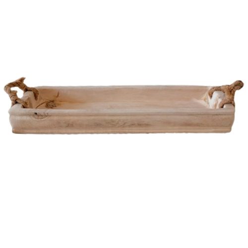 Charola rectangular de madera