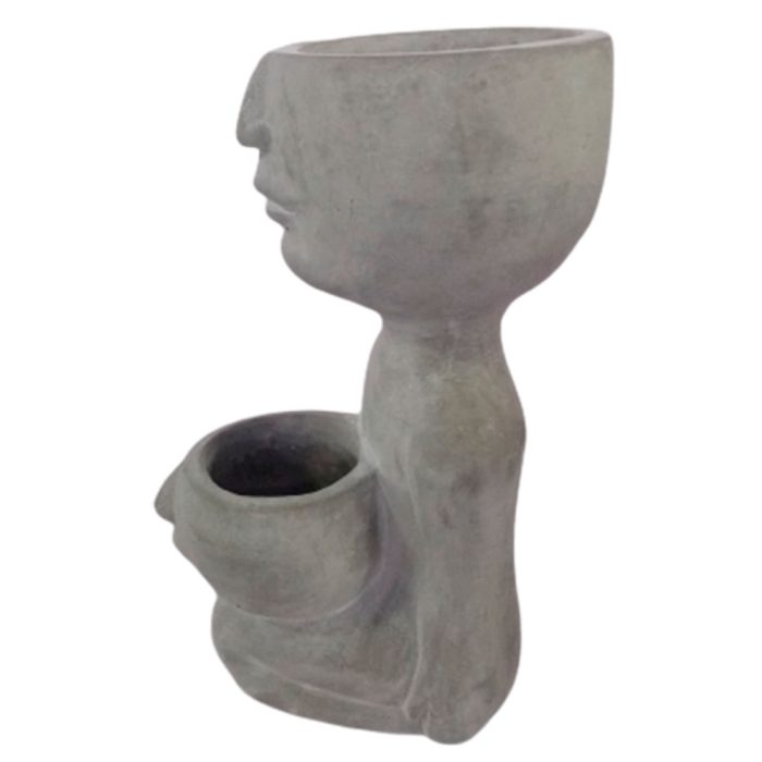 Maceta de cemento gris - Image 2