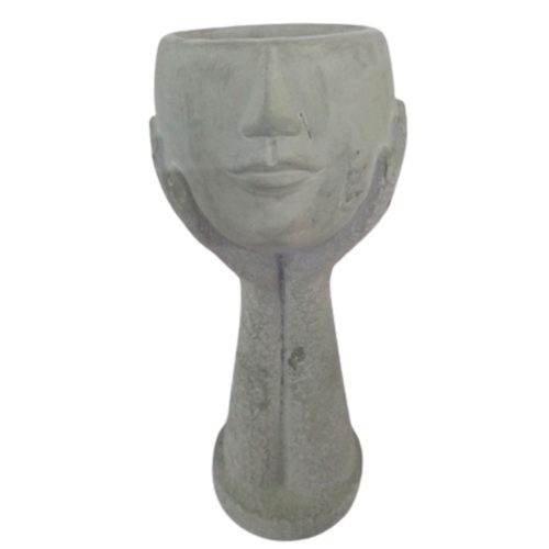 Maceta de cemento gris