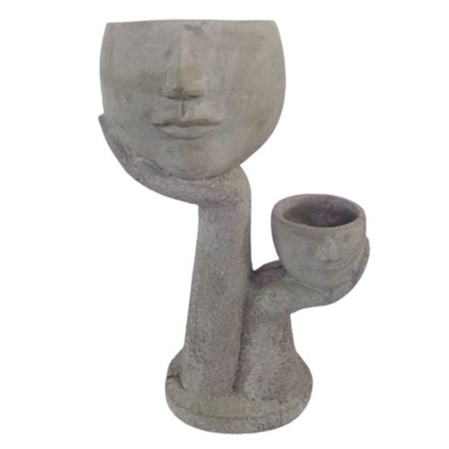 Maceta de cemento gris