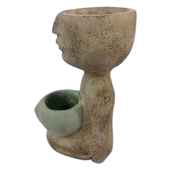 Maceta de cemento beige - Image 2