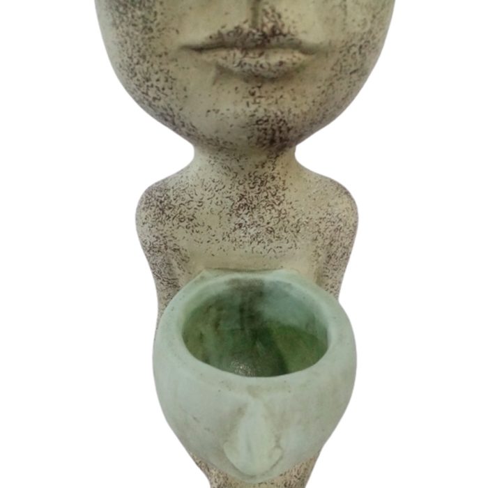Maceta de cemento beige - Image 4