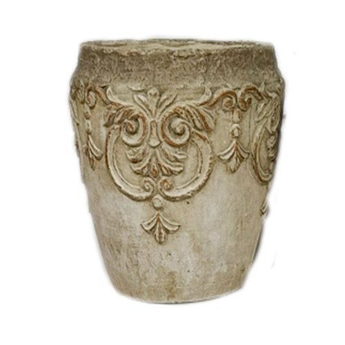 Maceta de cemento beige