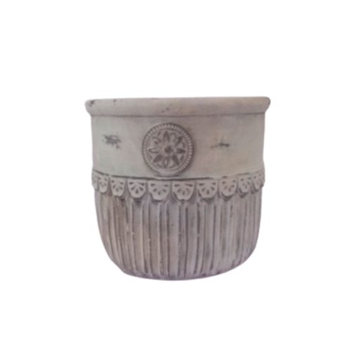 Maceta gris de cemento