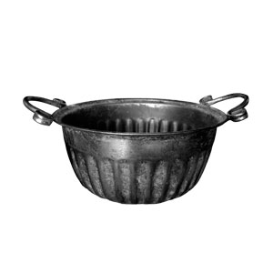 Maceta de metal redonda