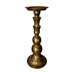 Candelabro de metal dorado