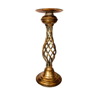 Candelabro de metal dorado