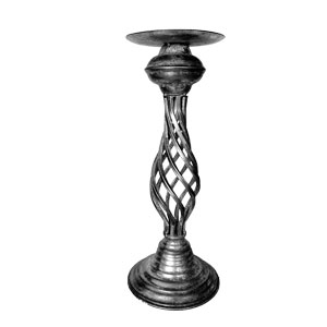 Candelabro de metal plateado