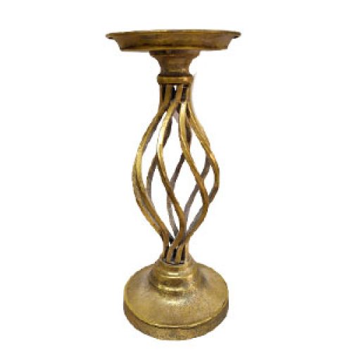 Candelabro de metal dorado