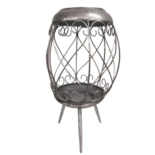 Candelabro de metal plateado