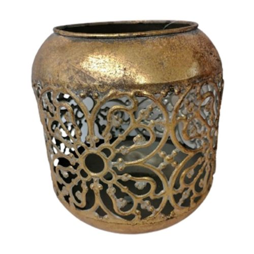 Candelabro de metal dorado