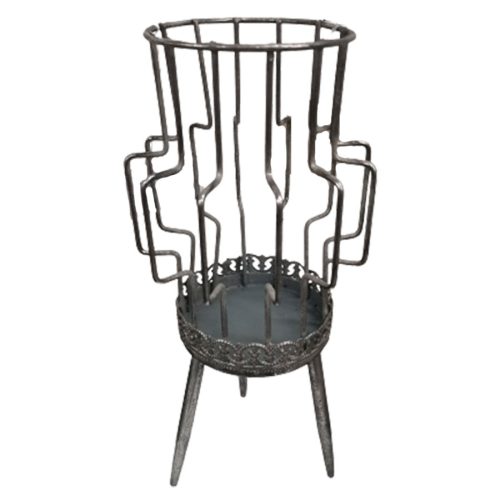 Candelabro de metal plateado