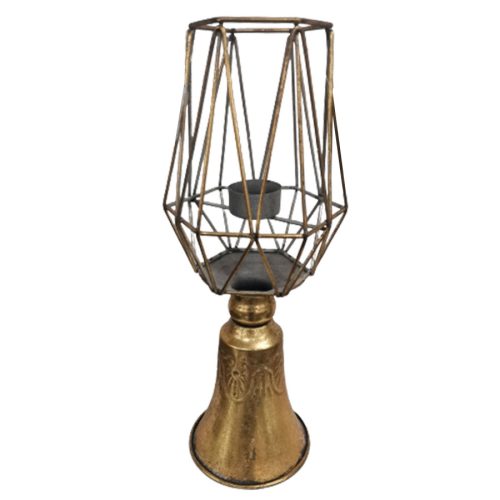 Candelabro de metal dorado