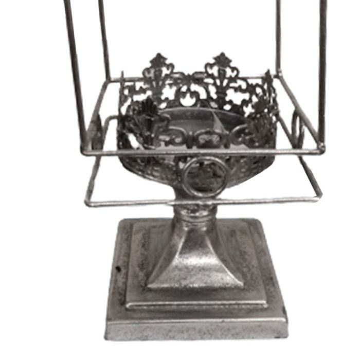 Candelabro de metal plateado - Image 2