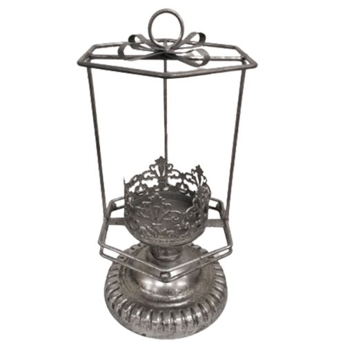 Candelabro de metal plateado