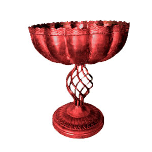 Macetero de metal rojo