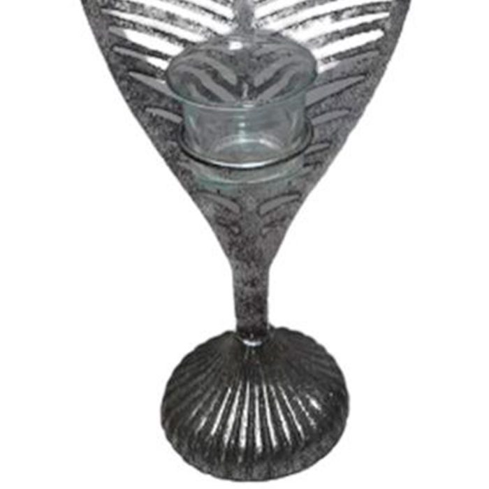 Candelero de metal plateado - Image 3