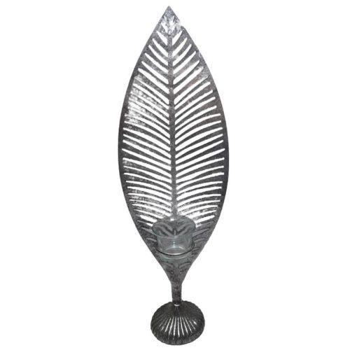 Candelero de metal plateado