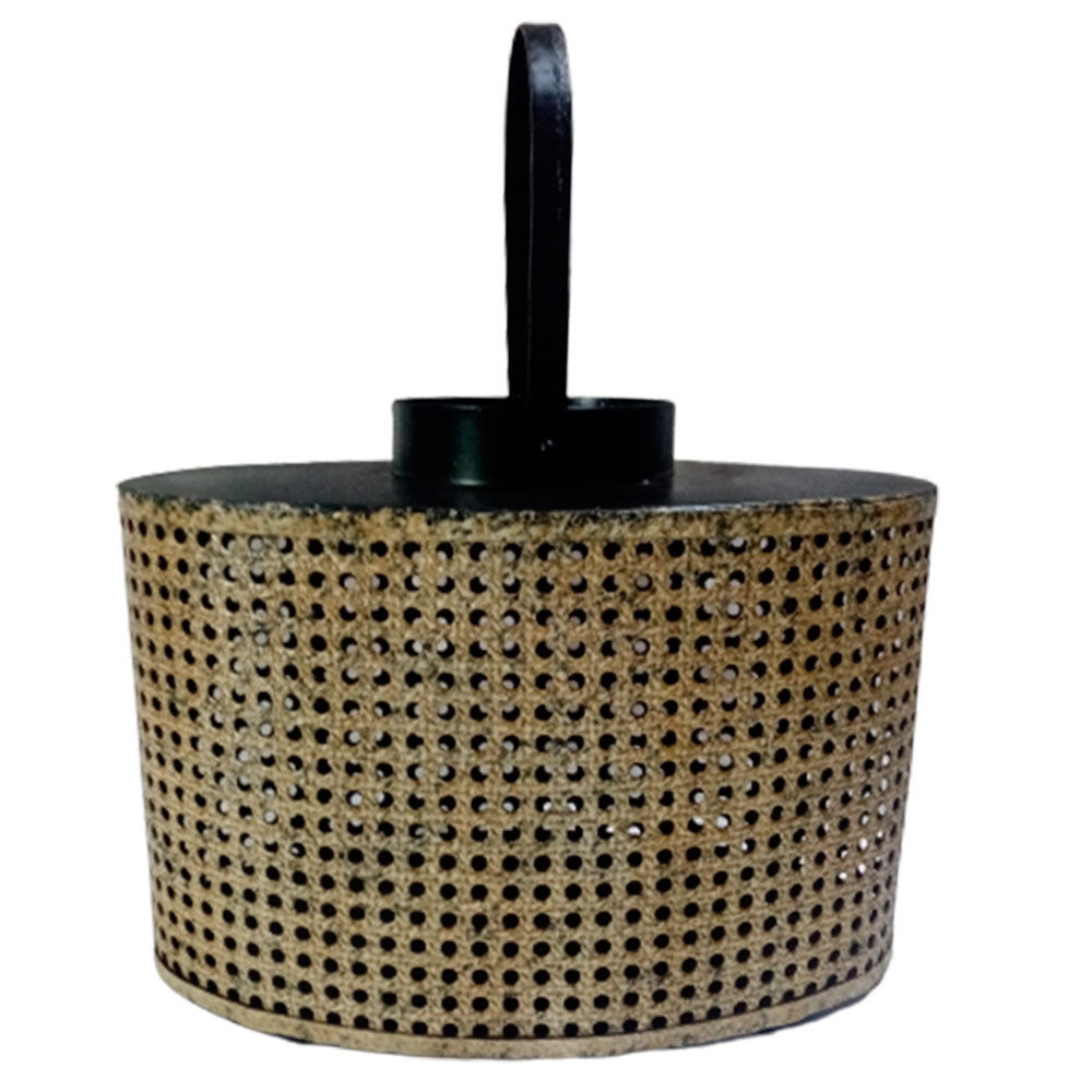 Linterna metálica tejida beige - Galerías el Triunfo - 074072300384