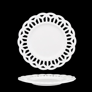 Plato de porcelana blanca