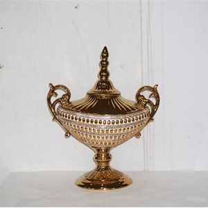 Tibor con tapa dorado - Galerías el Triunfo - 090307370107
